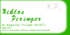 miklos piringer business card